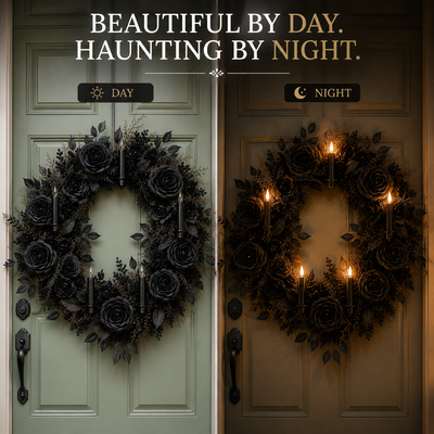 Velmora Midnight Rose Wreath