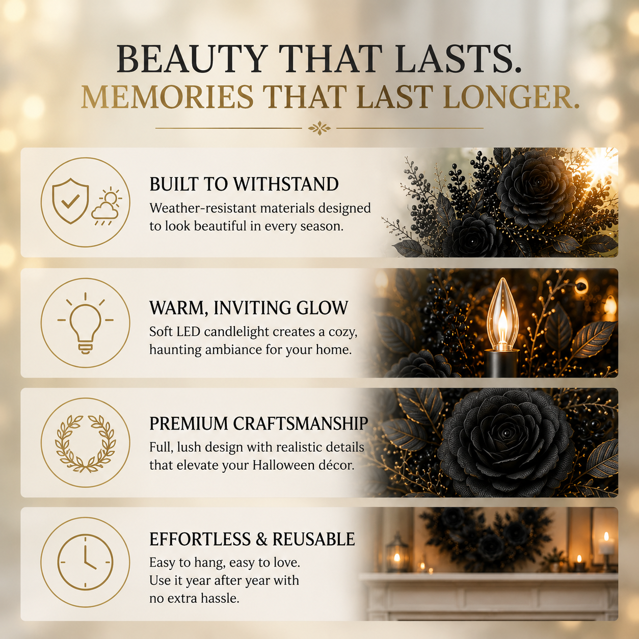 Velmora Midnight Rose Wreath