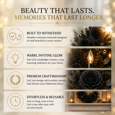 Velmora Midnight Rose Wreath