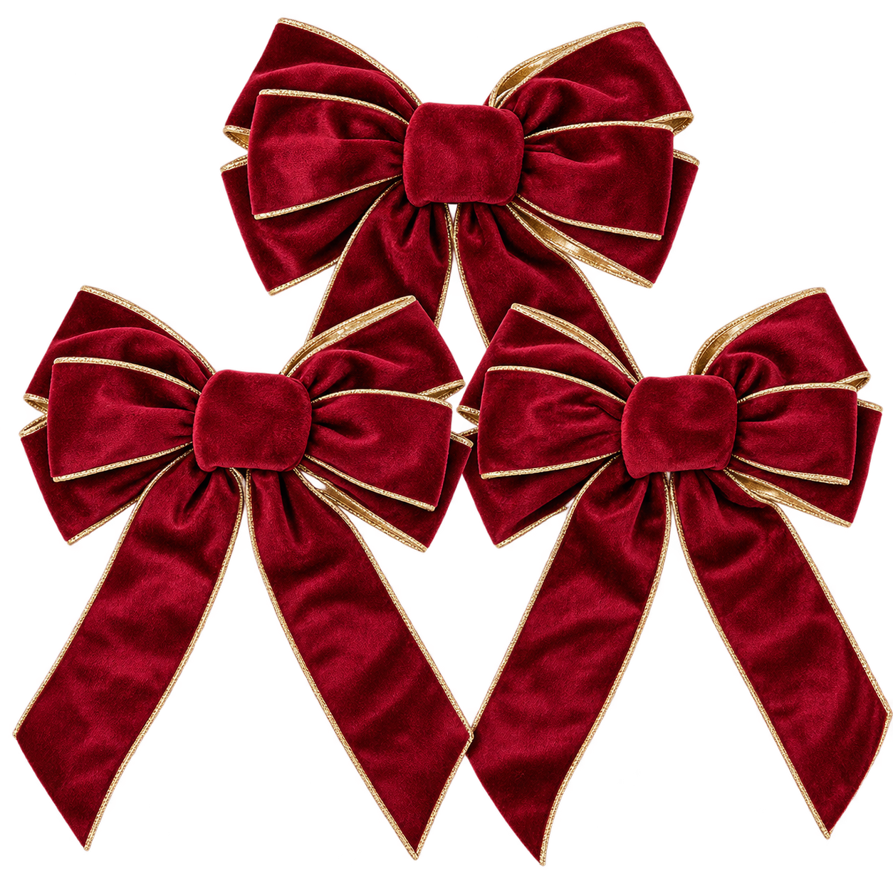 3pcs Velvet Ribbons