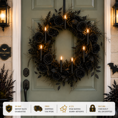 Velmora Midnight Rose Wreath