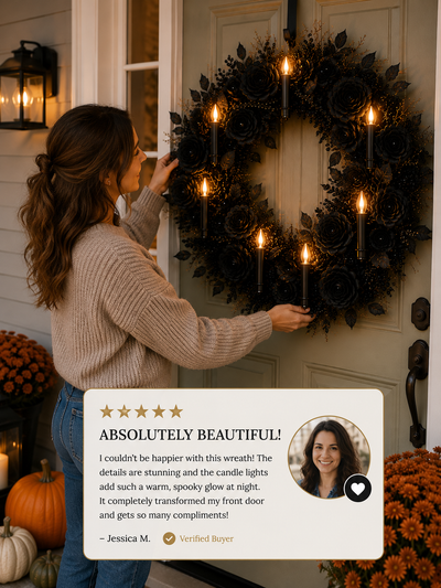 Velmora Midnight Rose Wreath
